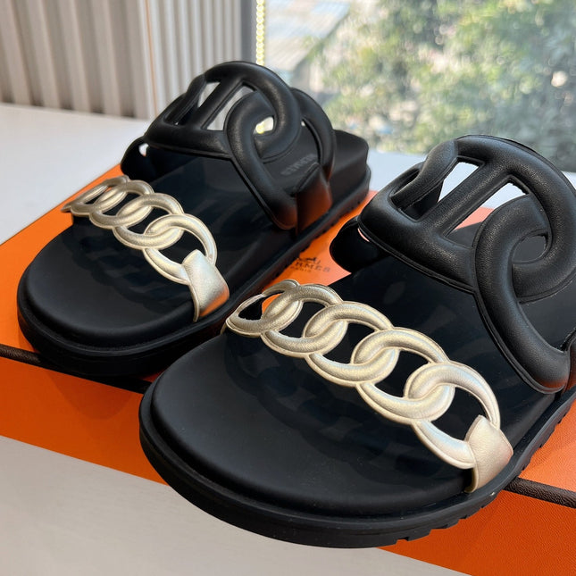 EXTRA SANDAL IN BLACK MIX SILVER CALFSKIN