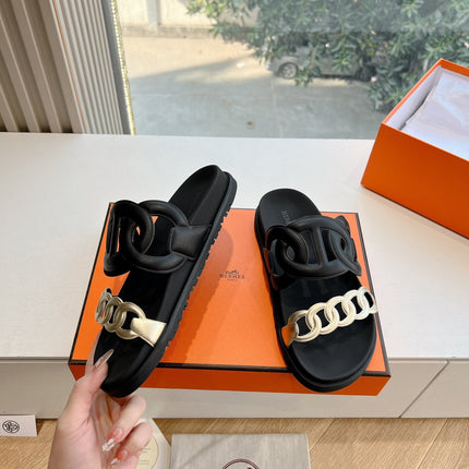 EXTRA SANDAL IN BLACK MIX SILVER CALFSKIN