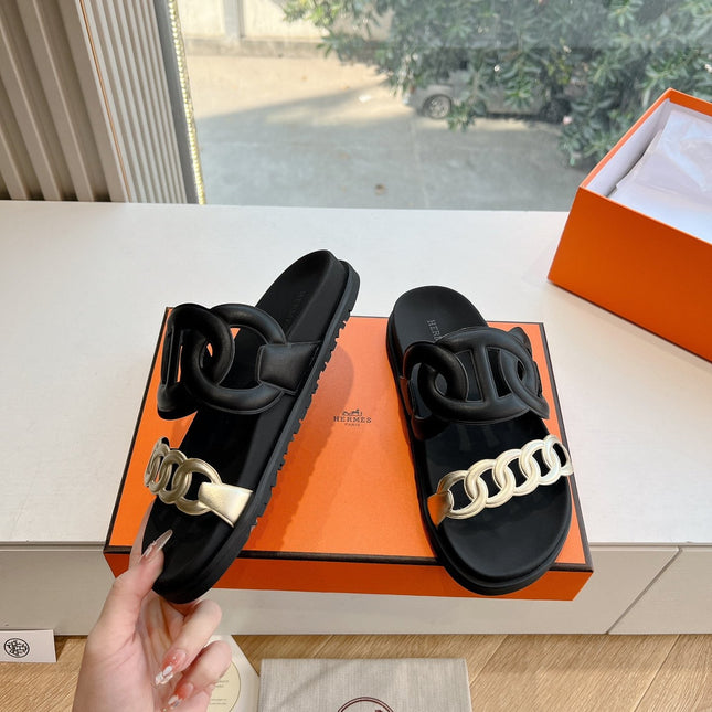 EXTRA SANDAL IN BLACK MIX SILVER CALFSKIN