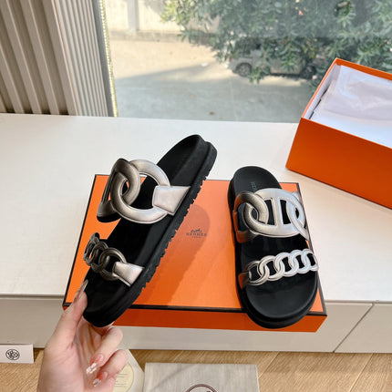 EXTRA SANDAL IN SILVER CALFSKIN