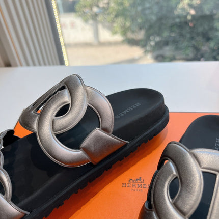 EXTRA SANDAL IN SILVER CALFSKIN