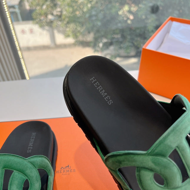 EXTRA SANDAL IN MEDIUM GREEN MIX SILVER CALFSKIN