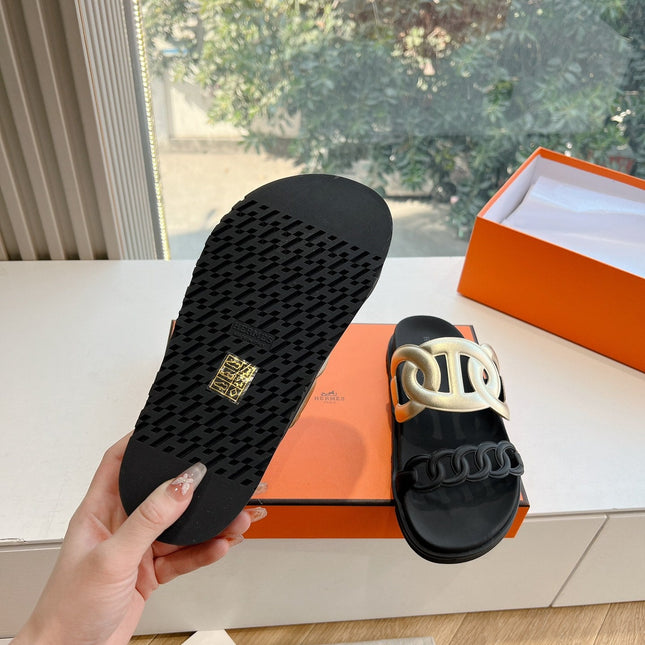 EXTRA SANDAL IN GOLD MIX BLACK CALFSKIN