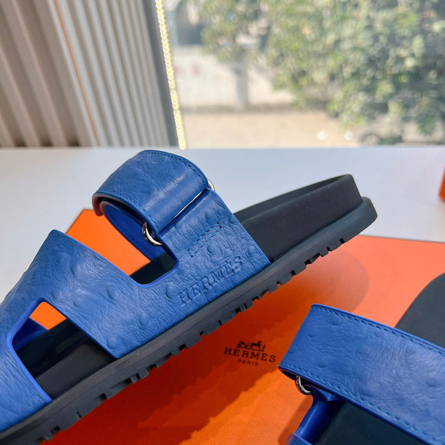 CHYPRE SANDAL IN COBALT BLUE GRAINED CALFSKIN