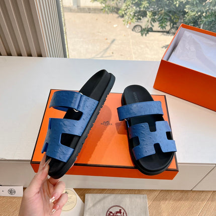 CHYPRE SANDAL IN COBALT BLUE GRAINED CALFSKIN