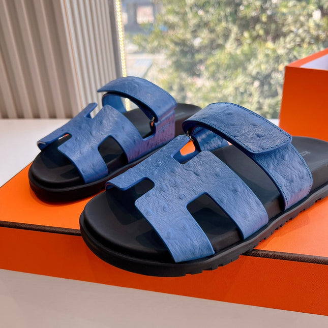 CHYPRE SANDAL IN COBALT BLUE GRAINED CALFSKIN