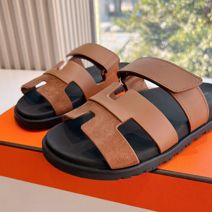 CHYPRE SANDAL IN BRONZE BROWN SUEDE AND CALFSKIN