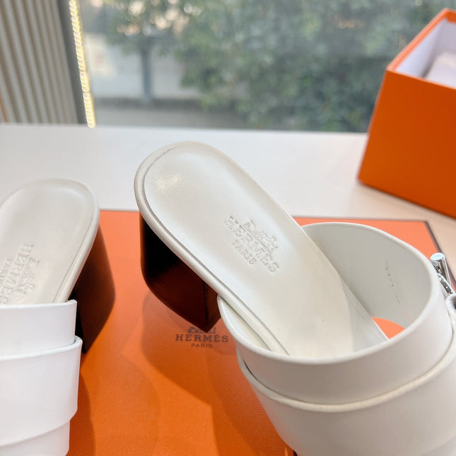 KUTE 60 SANDAL IN WHITE CALFSKIN