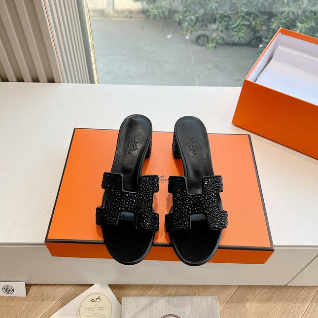 0ASIS SANDAL IN BLACK SUEDE WITH CRYSTALS