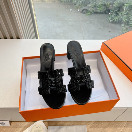 0ASIS SANDAL IN BLACK SUEDE WITH CRYSTALS