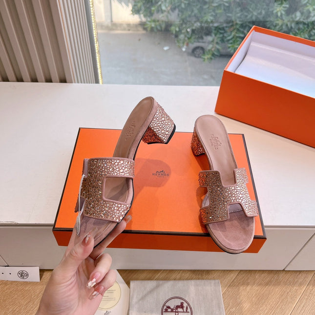 0ASIS SANDAL IN BLUSH PINK SUEDE WITH CRYSTALS