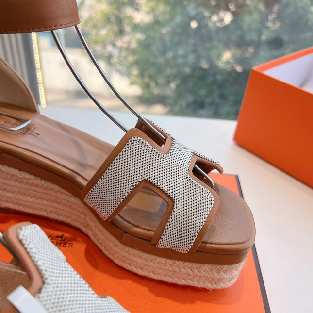 ELDA ESPADRILLE IN WHITE FABRIC AND BRONZE BROWN CALFSKIN