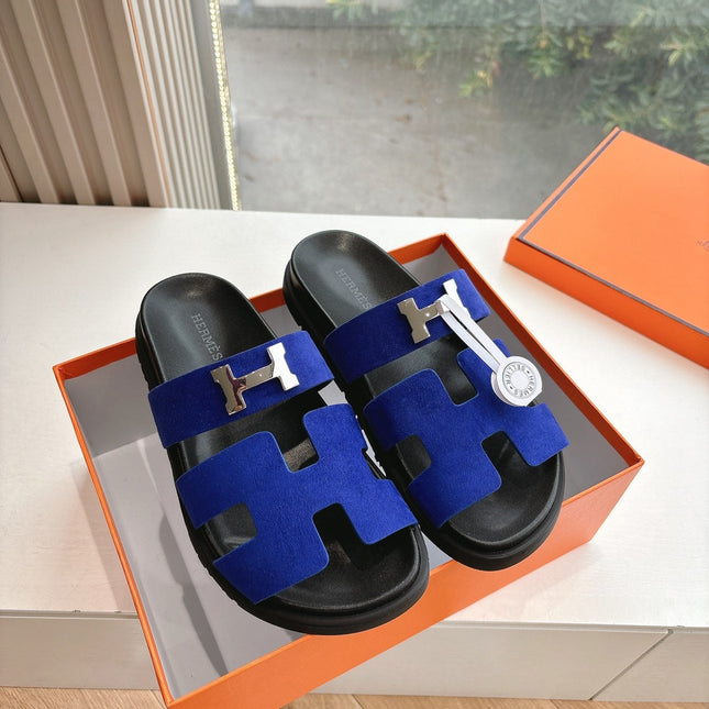 CHYPRE SANDAL IN COBALT BLUE SUEDE