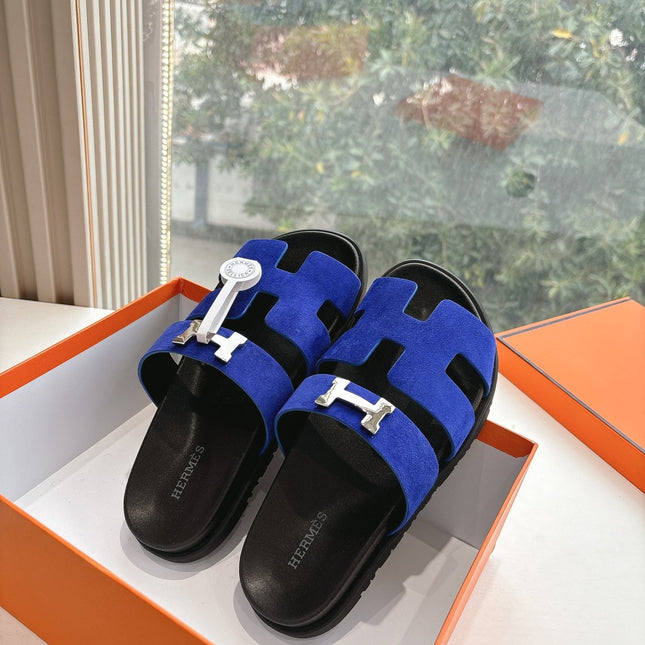 CHYPRE SANDAL IN COBALT BLUE SUEDE