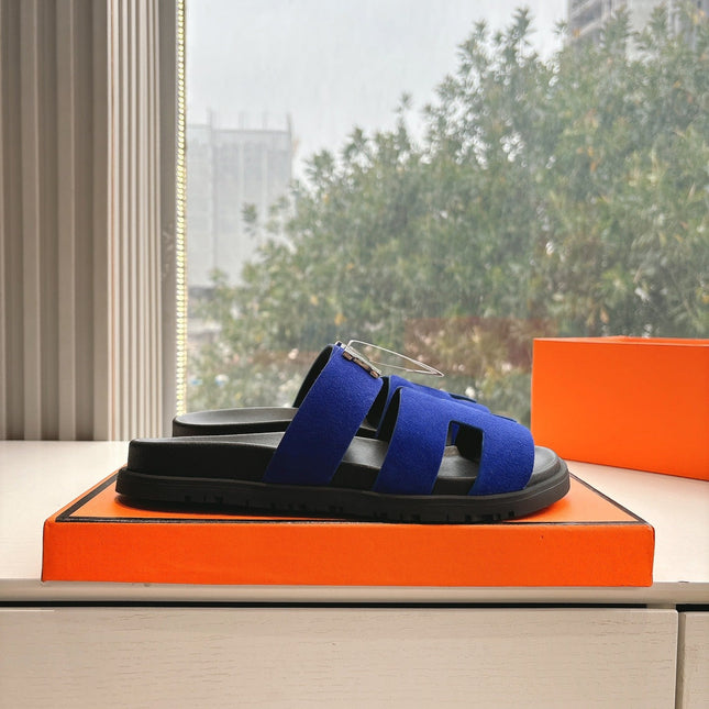 CHYPRE SANDAL IN COBALT BLUE SUEDE