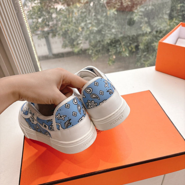 GET SNEAKER IN WHITE MIX CERULEAN BLUE MAXI CANVAS AND CALFSKIN