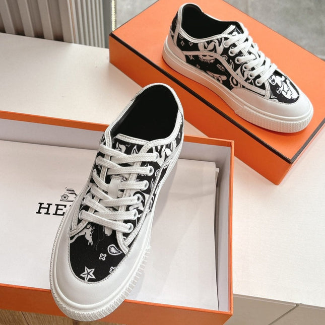 GET SNEAKER IN BLACK MIX WHITE MAXI CANVAS AND CALFSKIN