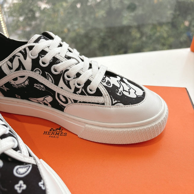 GET SNEAKER IN BLACK MIX WHITE MAXI CANVAS AND CALFSKIN