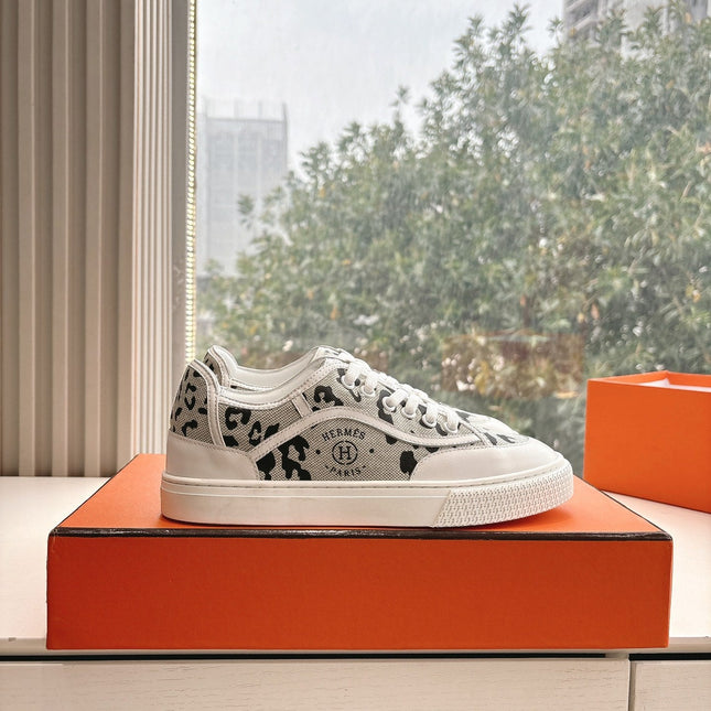 GET SNEAKER IN BLACK MIX PALE GRAY MAXI CANVAS AND CALFSKIN