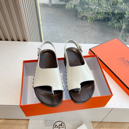 FLAT SANDAL IN WHITE CALFSKIN