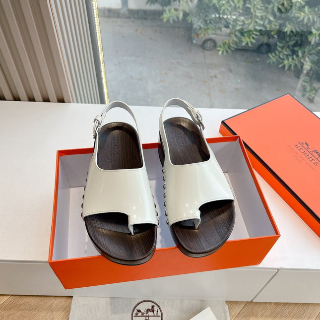 FLAT SANDAL IN WHITE CALFSKIN