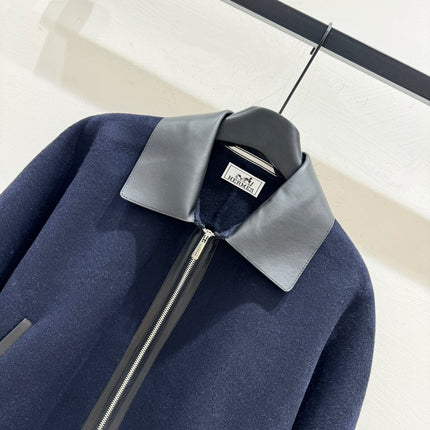 HERMES 25S CASHMERE COAT WITH SHEARLING COLLAR 251