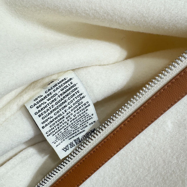 HERMES 25S CASHMERE COAT WITH SHEARLING COLLAR 253