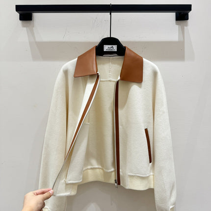 HERMES 25S CASHMERE COAT WITH SHEARLING COLLAR 253