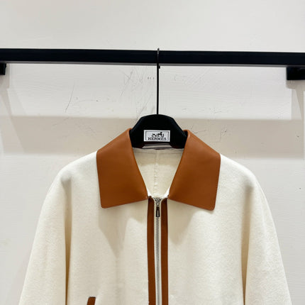 HERMES 25S CASHMERE COAT WITH SHEARLING COLLAR 253