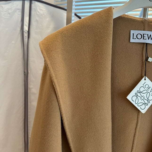 Loewe Coat Khaki Brown Cashmere