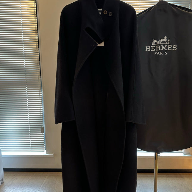 HERMES 25S PREMIUM LONG COAT WITH STAND COLLAR 315