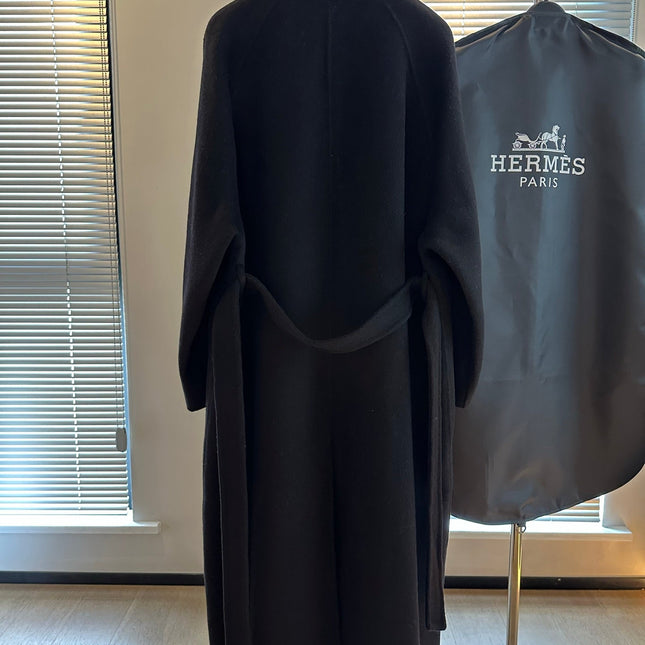 HERMES 25S PREMIUM LONG COAT WITH STAND COLLAR 315