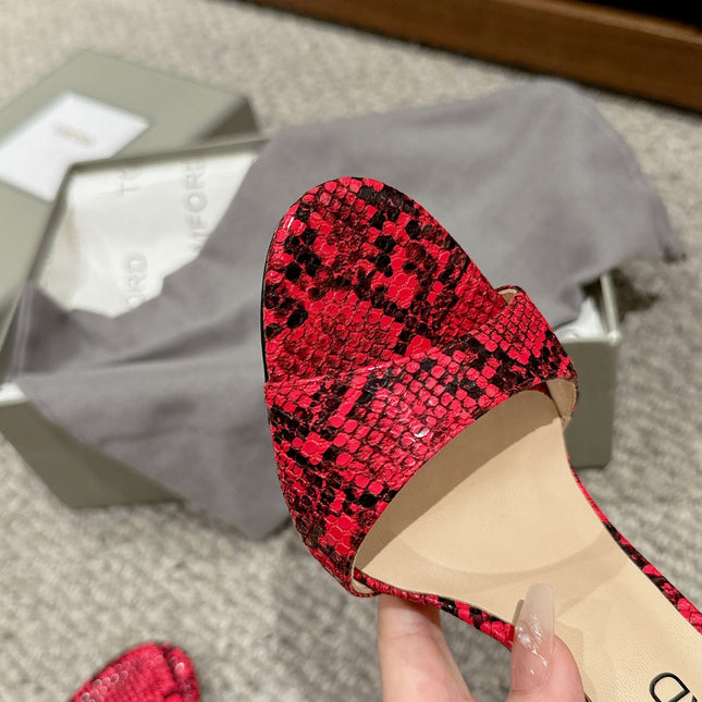 HIGH HEEL 10 CM SANDAL IN ROSE RED MIX BLACK CALFSKIN 684355