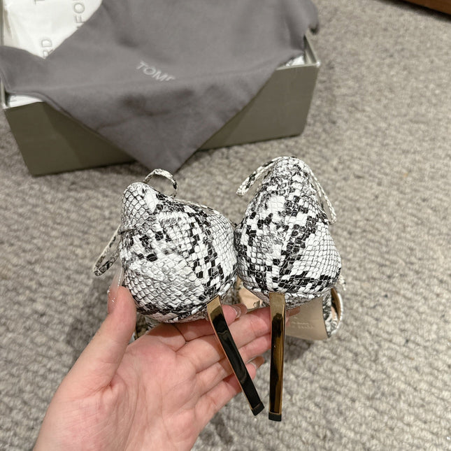 HIGH HEEL 10 CM SANDAL IN BLACK MIX WHITE CALFSKIN 684357