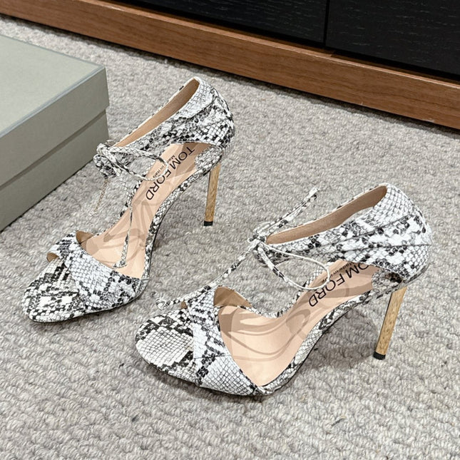 HIGH HEEL 10 CM SANDAL IN BLACK MIX WHITE CALFSKIN 684357