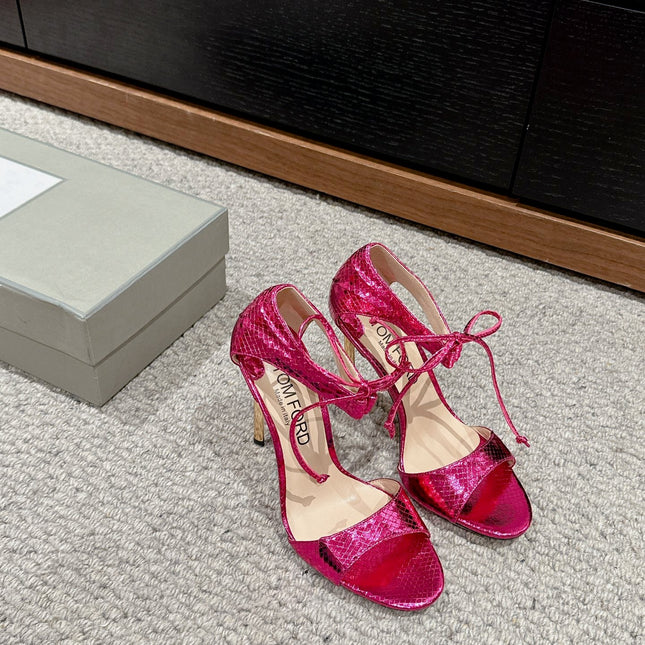 HIGH HEEL 10 CM SANDAL IN BRIGHT PINK CALFSKIN 684361