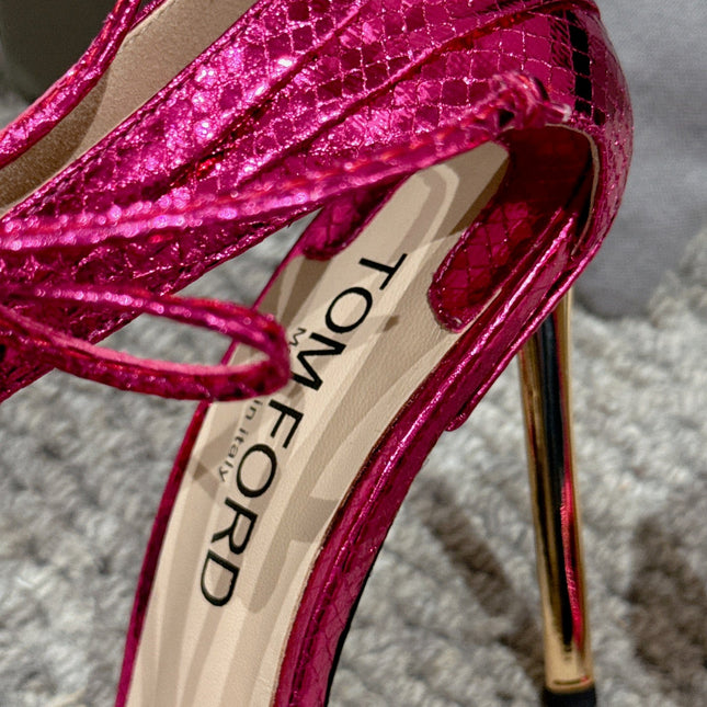 HIGH HEEL 10 CM SANDAL IN BRIGHT PINK CALFSKIN 684361