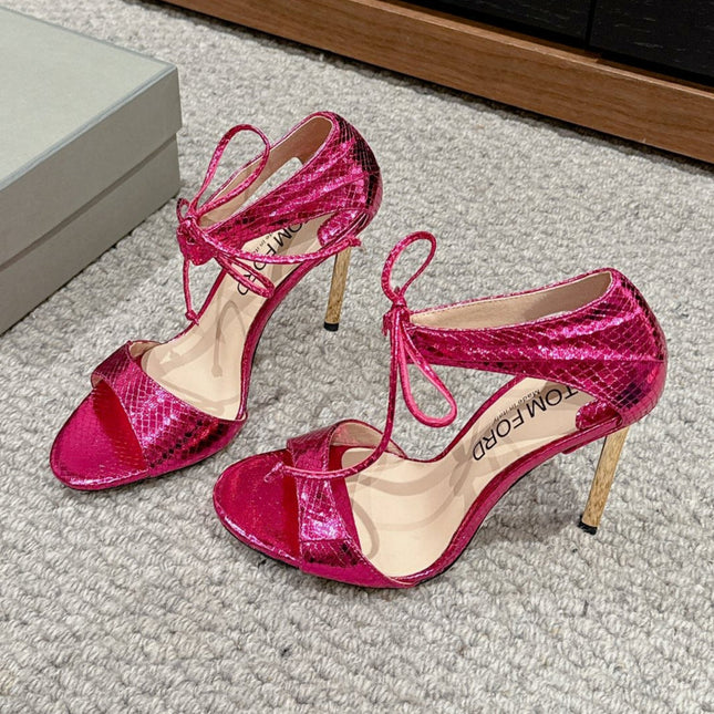HIGH HEEL 10 CM SANDAL IN BRIGHT PINK CALFSKIN 684361