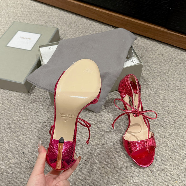 HIGH HEEL 10 CM SANDAL IN BRIGHT PINK CALFSKIN 684361