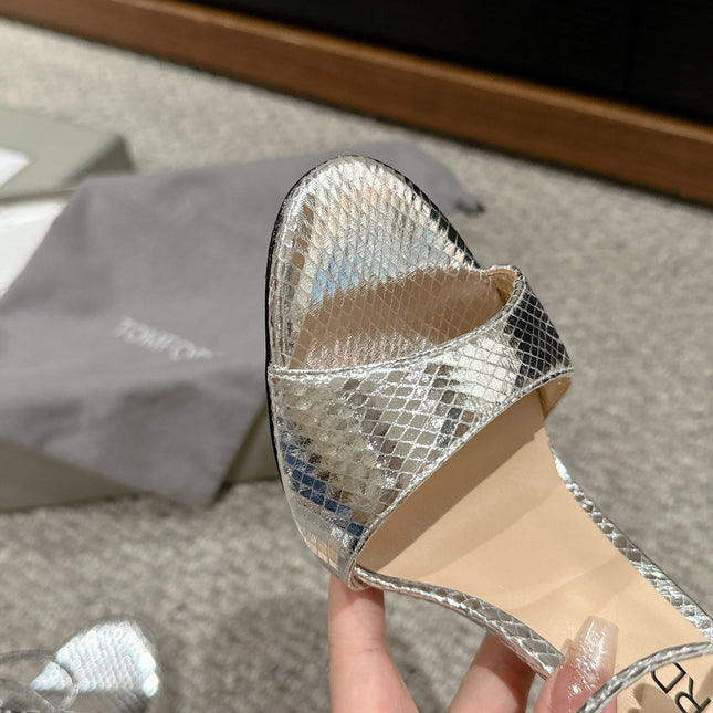 HIGH HEEL 10 CM SANDAL IN SILVER CALFSKIN 684362