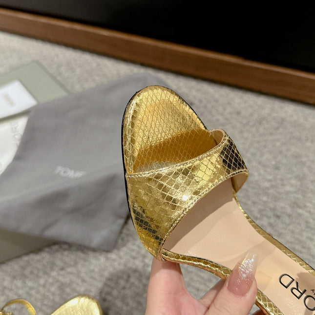 HIGH HEEL 10 CM SANDAL IN GOLD CALFSKIN 684363