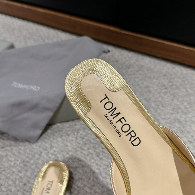 WHITNEY SLIDE IN GOLD CROCODILE LEATHER