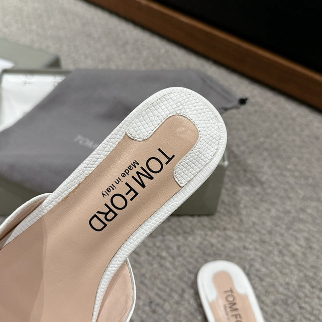 WHITNEY SLIDE IN WHITE CROCODILE LEATHER