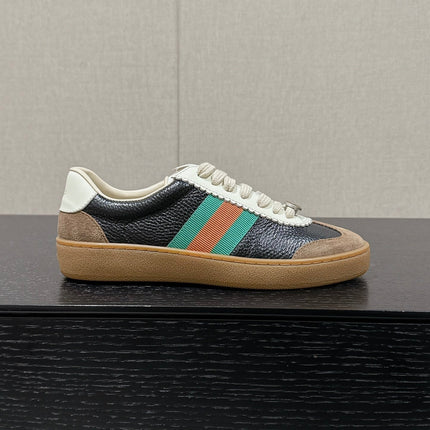 GG & ADIDAS SNEAKER BLACK AND BROWN CALFSKIN