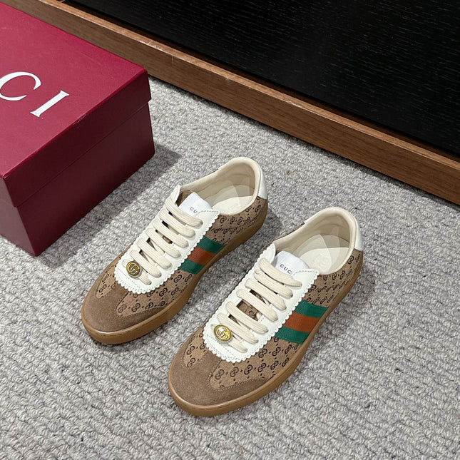 GG & ADIDAS SNEAKER LIGHT BROWN FABRIC