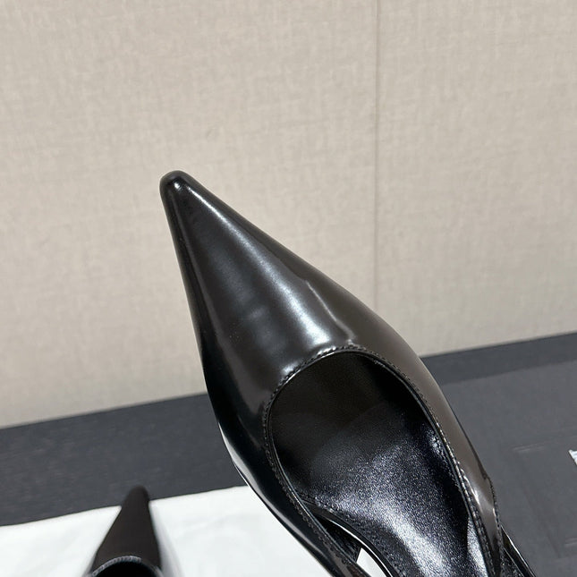 SL CHERISH SLINGBACK 75 BLACK CALFSKIN