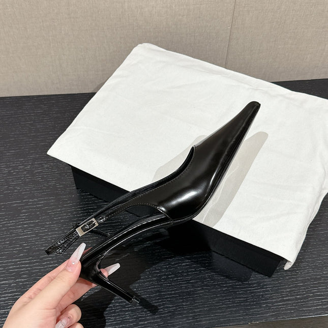 SL CHERISH SLINGBACK 75 BLACK CALFSKIN