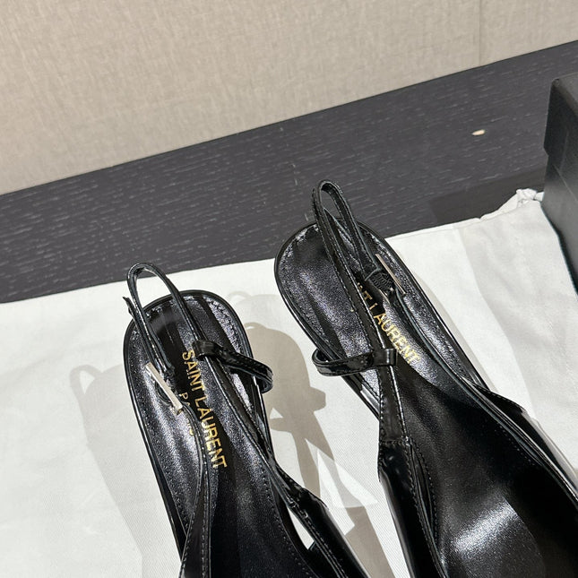 SL CHERISH SLINGBACK 75 BLACK CALFSKIN