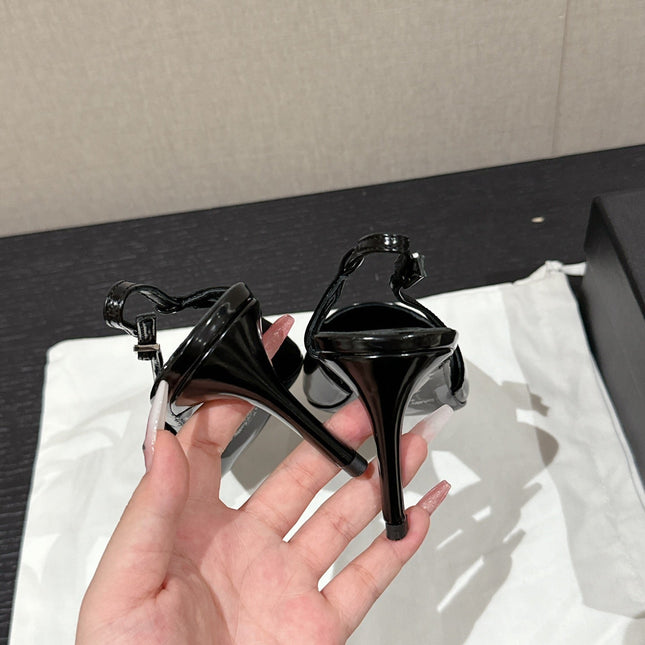SL CHERISH SLINGBACK 75 BLACK CALFSKIN