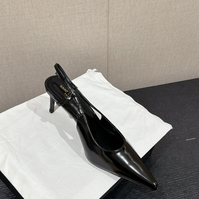 SL CHERISH SLINGBACK 75 BLACK CALFSKIN